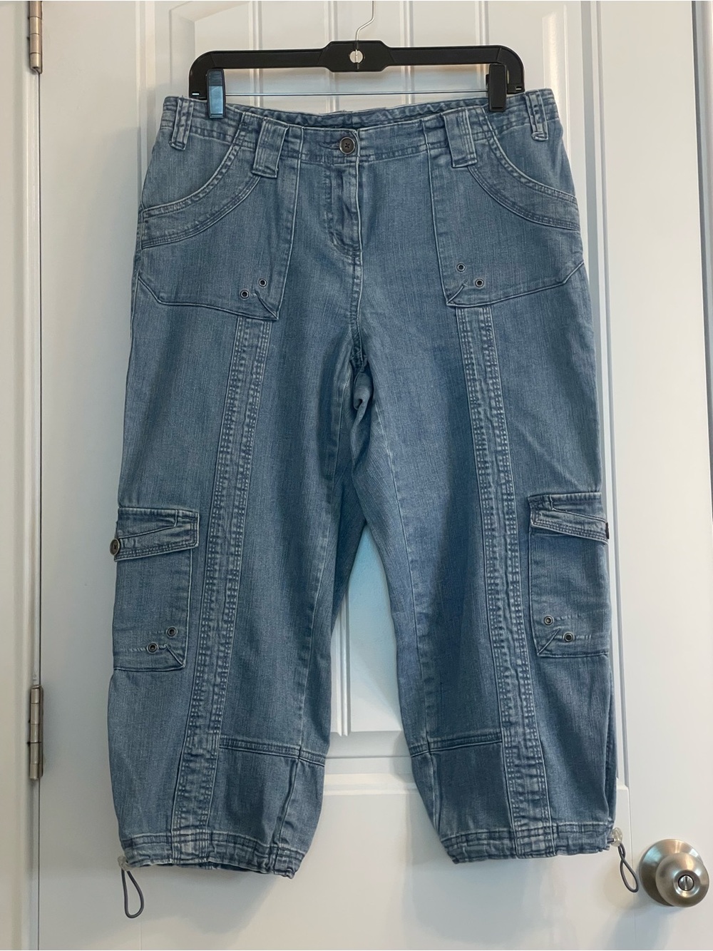 STYLE & CO. Light Blue Denim Cargo Capris